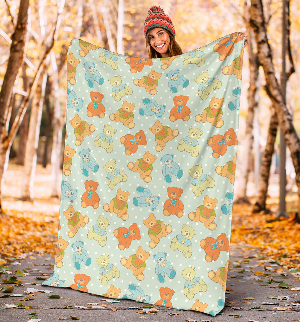 Bear Pattern Print Design 02 Premium Blanket