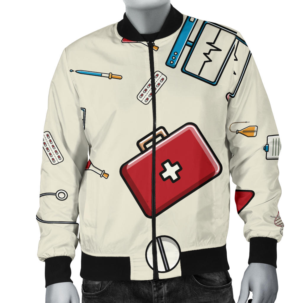 Nurse Pattern Print Design A04 Men Bomber Jacket