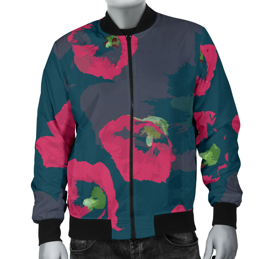 Morning Glory Pattern Print Design 01 Men Bomber Jacket