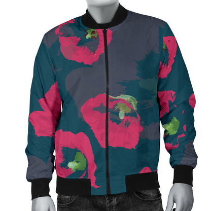 Morning Glory Pattern Print Design 01 Men Bomber Jacket