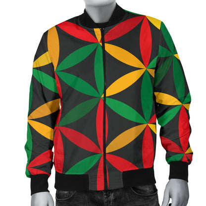 Rasta Pattern Print Design A04 Men Bomber Jacket