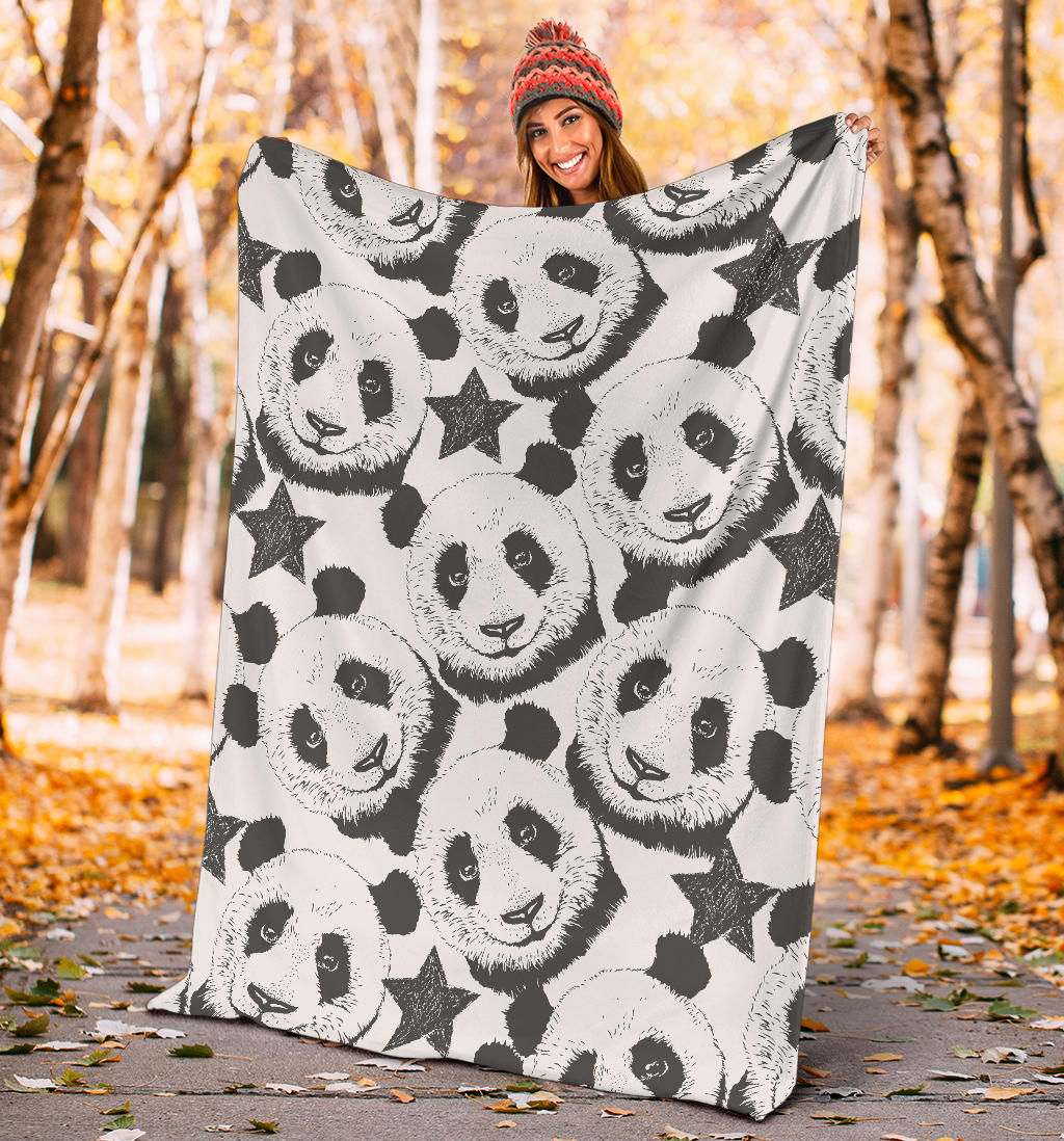 Panda Pattern Print Design A02 Premium Blanket