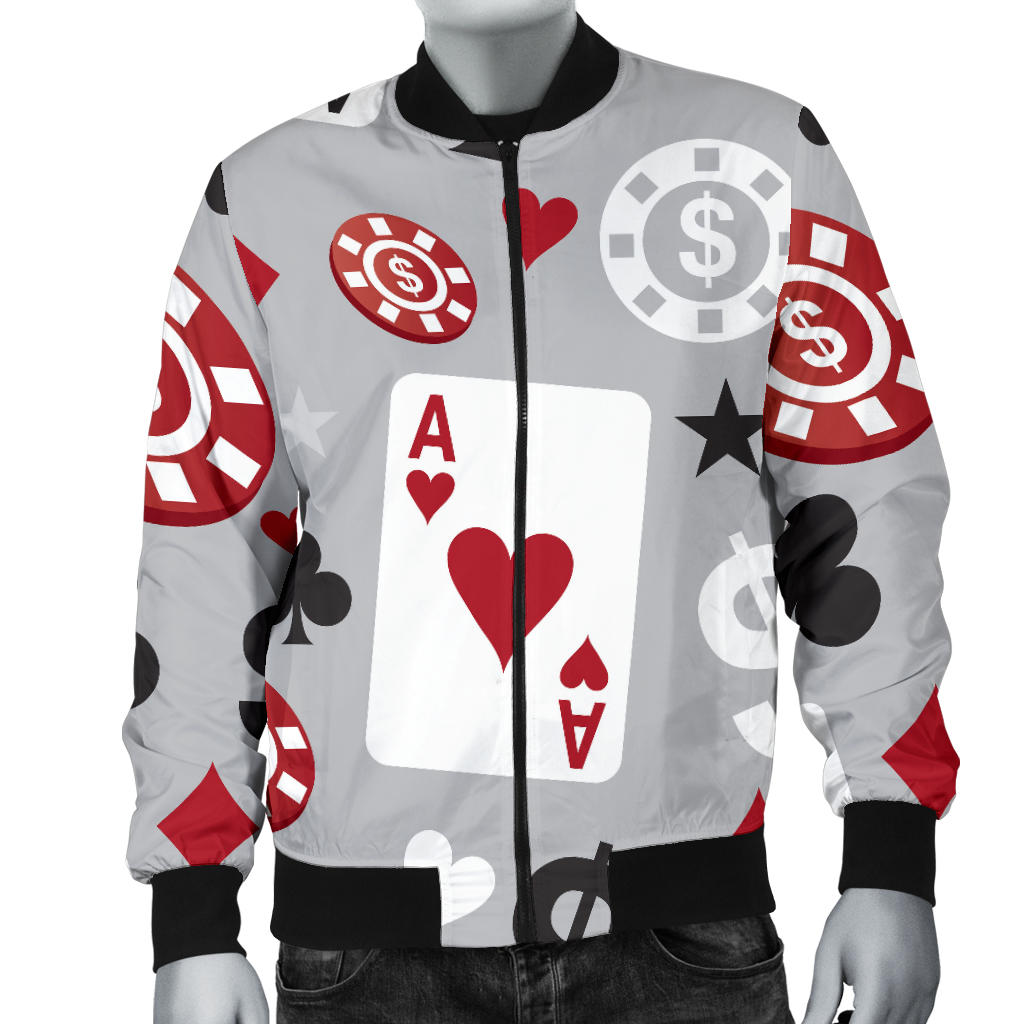 Casino Pattern Print Design 01 Men Bomber Jacket