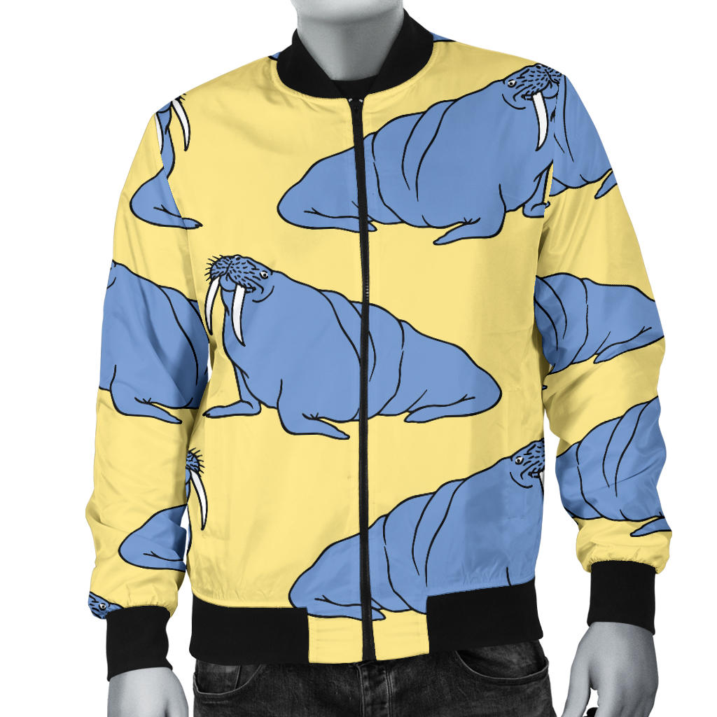 Walrus Pattern Print Design 02 Men Bomber Jacket
