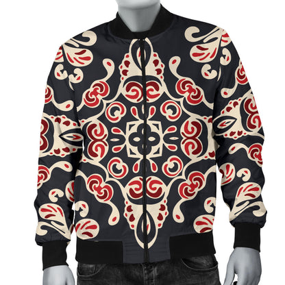 Medallion Pattern Print Design 01 Men Bomber Jacket