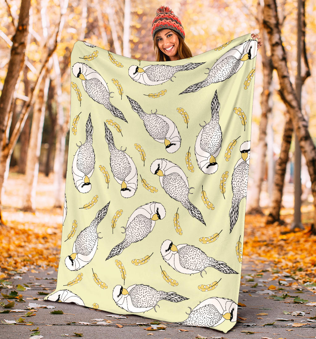 Parakeet Pattern Print Design A03 Premium Blanket
