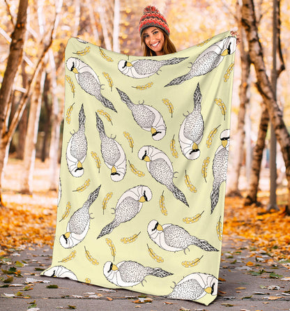 Parakeet Pattern Print Design A03 Premium Blanket