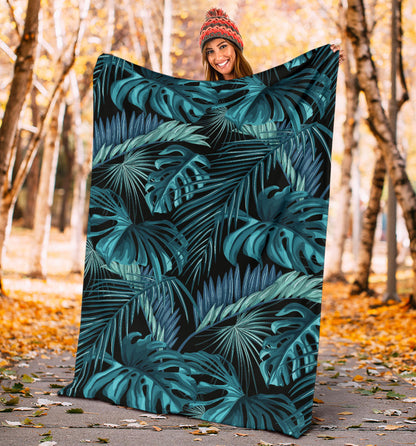Palm Leaf Pattern Print Design A03 Premium Blanket