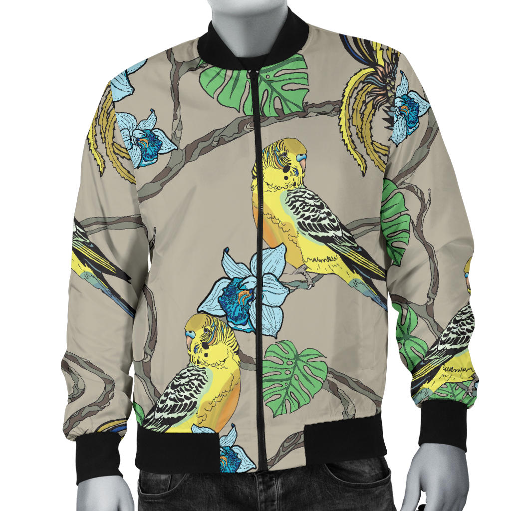 Parakeet Pattern Print Design A02 Men Bomber Jacket