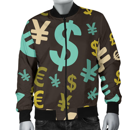 Money Pattern Print Design 01 Men Bomber Jacket