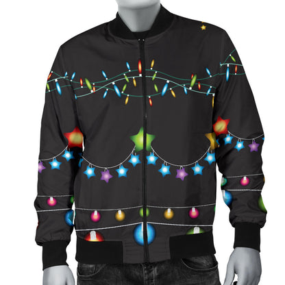 Christmas Light Pattern Print Design 01 Men Bomber Jacket