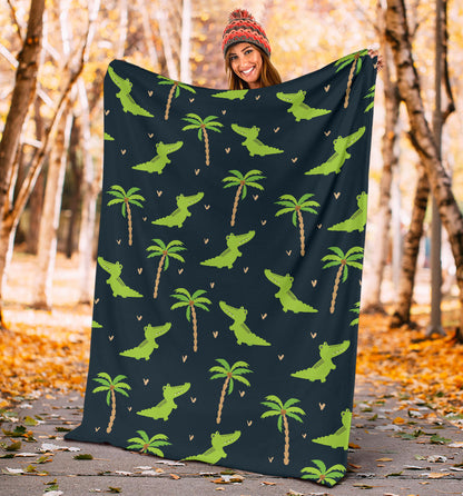 Alligator Pattern Print Design 02 Premium Blanket