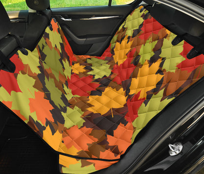 Maple Leaf Pattern Print Design 05 Rear Dog Car Seat Cover Hammock