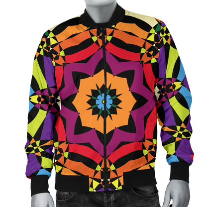 Kaleidoscope Pattern Print Design 01 Men Bomber Jacket