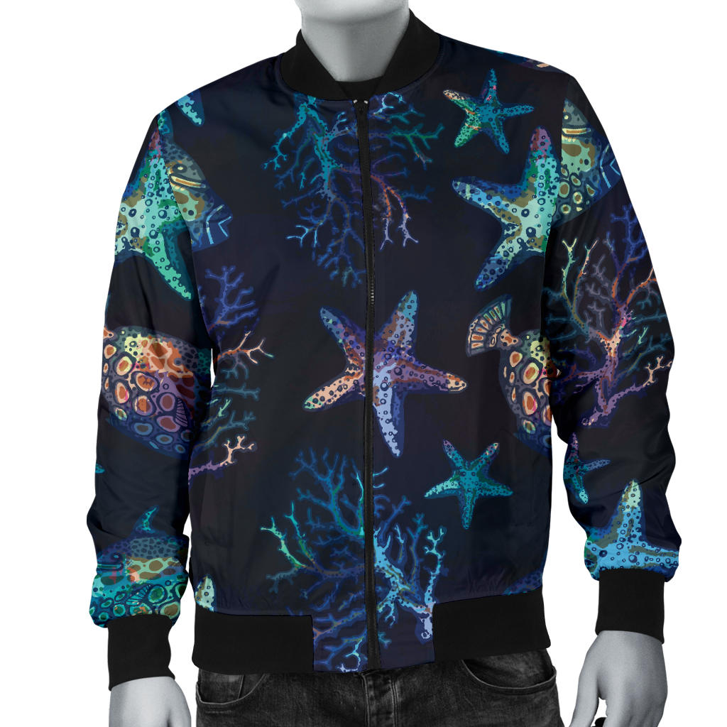 Starfish Pattern Print Design 01 Men Bomber Jacket