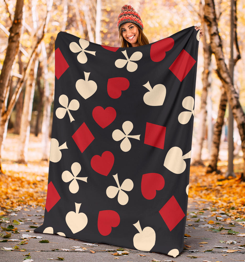 Poker Cards Pattern Print Design A02 Premium Blanket