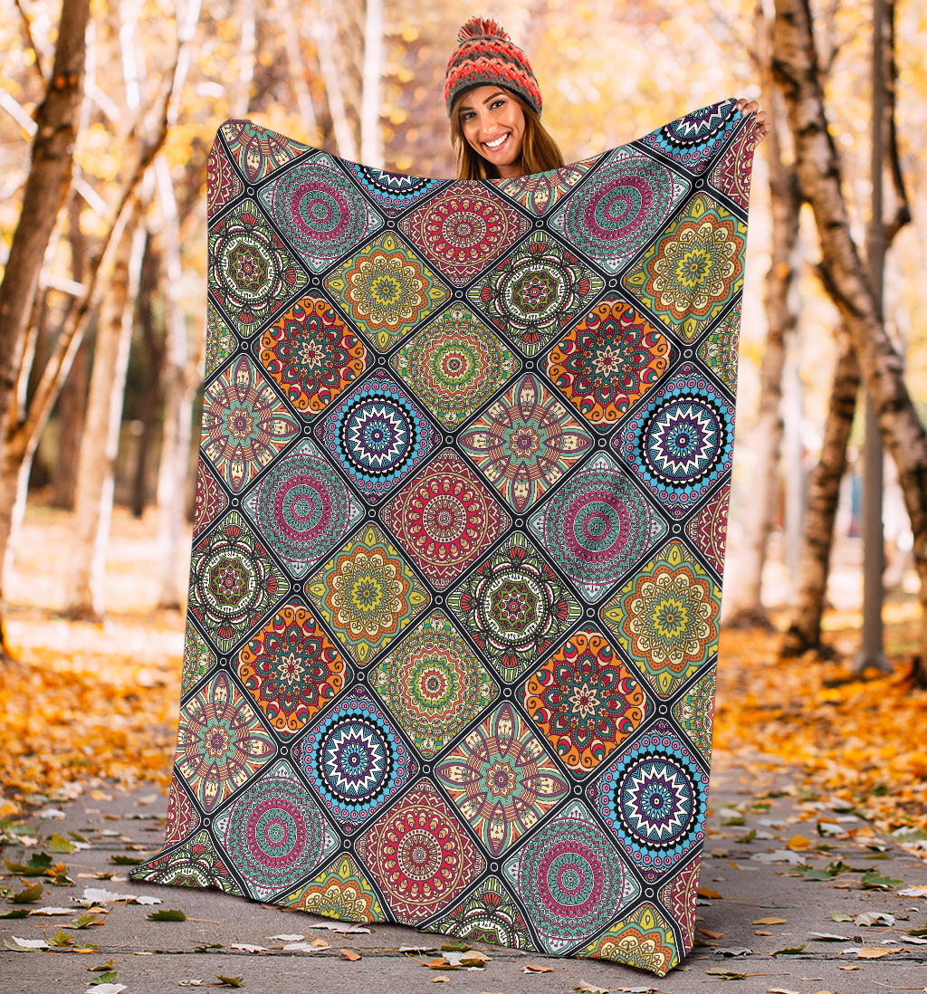 Bohemian Pattern Print Design 05 Premium Blanket