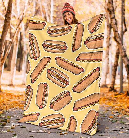 Hot Dog Pattern Print Design 01 Premium Blanket