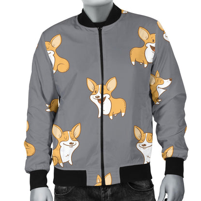 Pembroke Welsh Corgis Pattern Print Design A02 Men Bomber Jacket