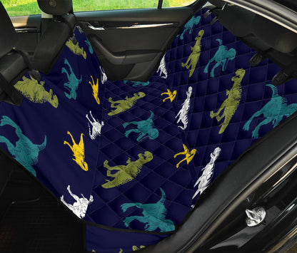 T Rex Pattern Print Design A07 Rear Dog Car Seat Cover Hammock