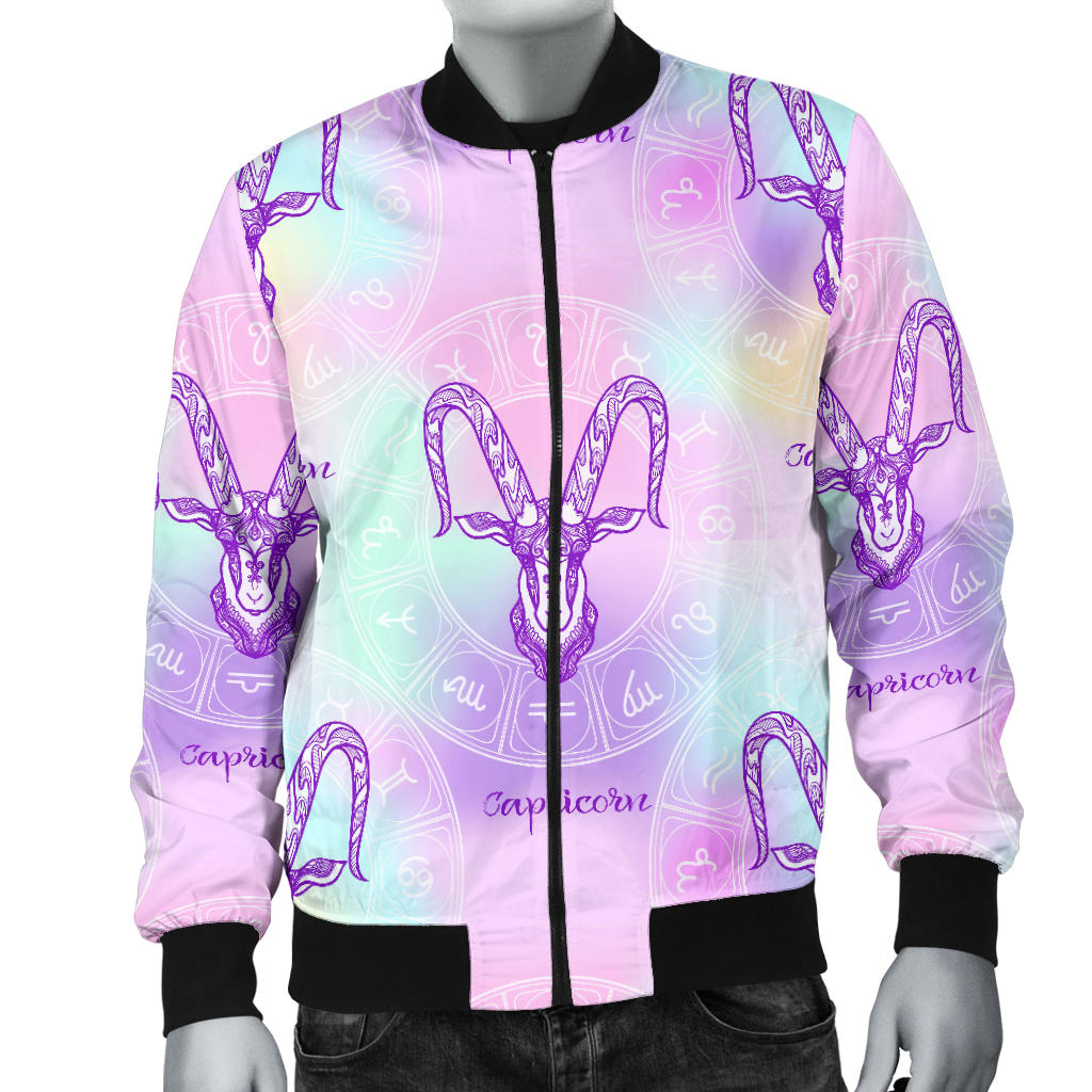 Capricorn Zodiac Pattern Print Design 02 Men Bomber Jacket