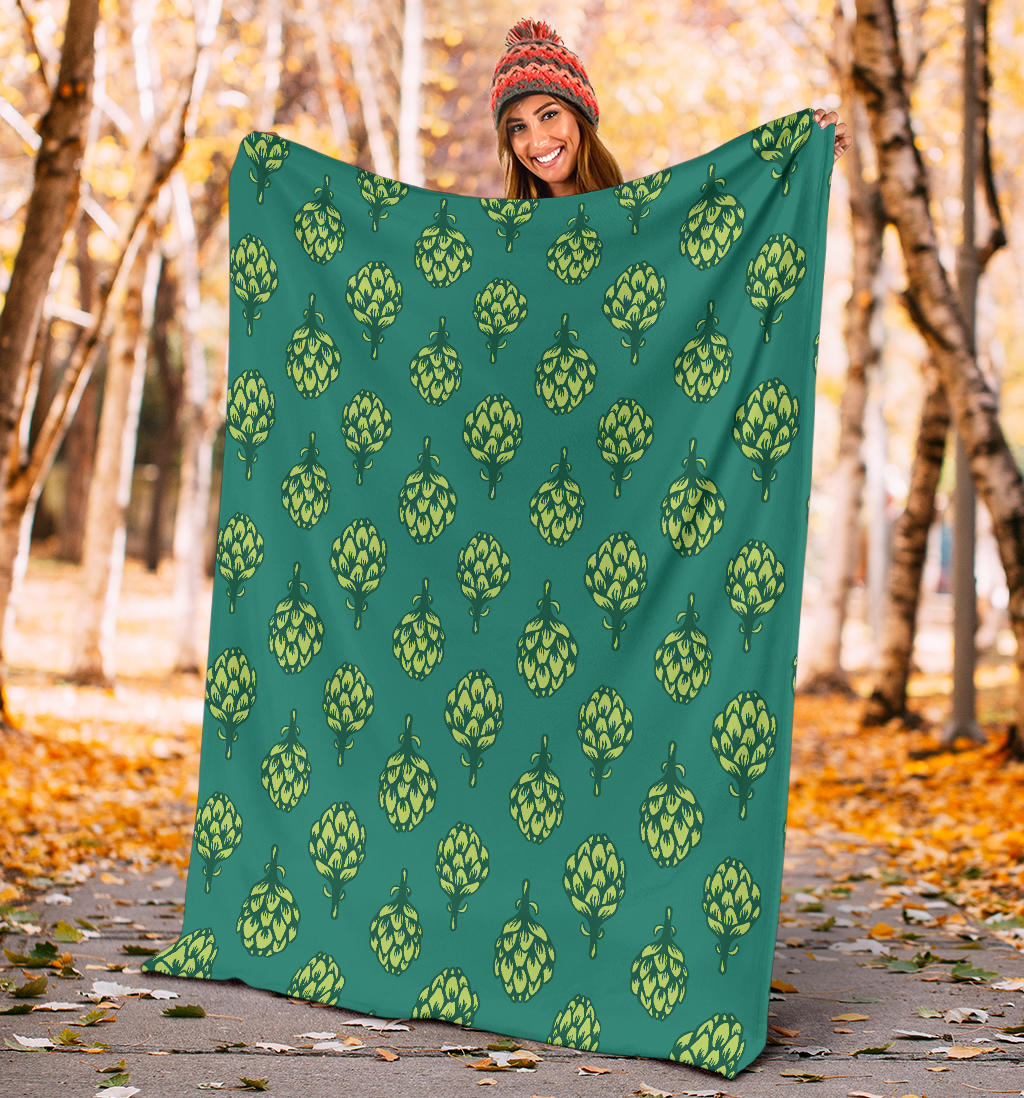 Artichoke Pattern Print Design 04 Premium Blanket