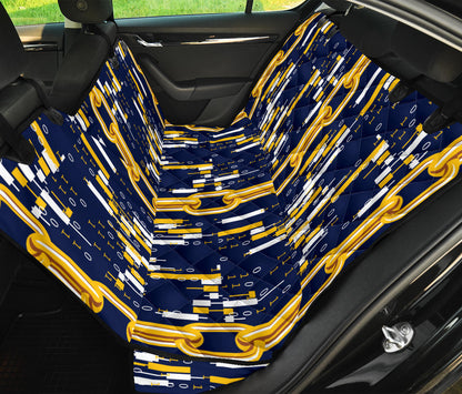 Cryptocurrency Chain Pattern Print Design 03 Rear Dog Car Seat Cover Hammock