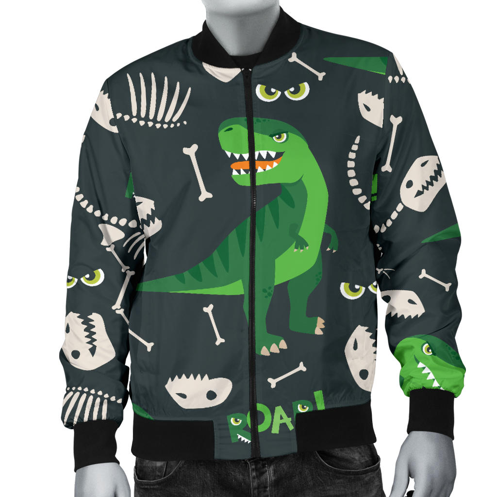 T Rex Pattern Print Design A05 Men Bomber Jacket