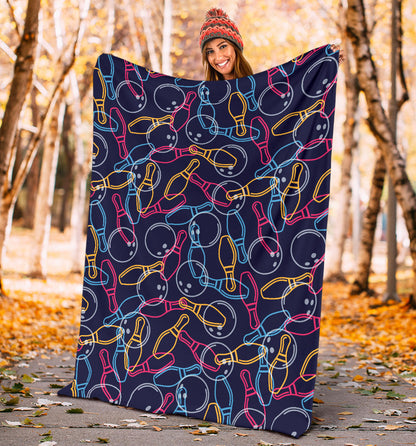 Bowling Pattern Print Design 07 Premium Blanket