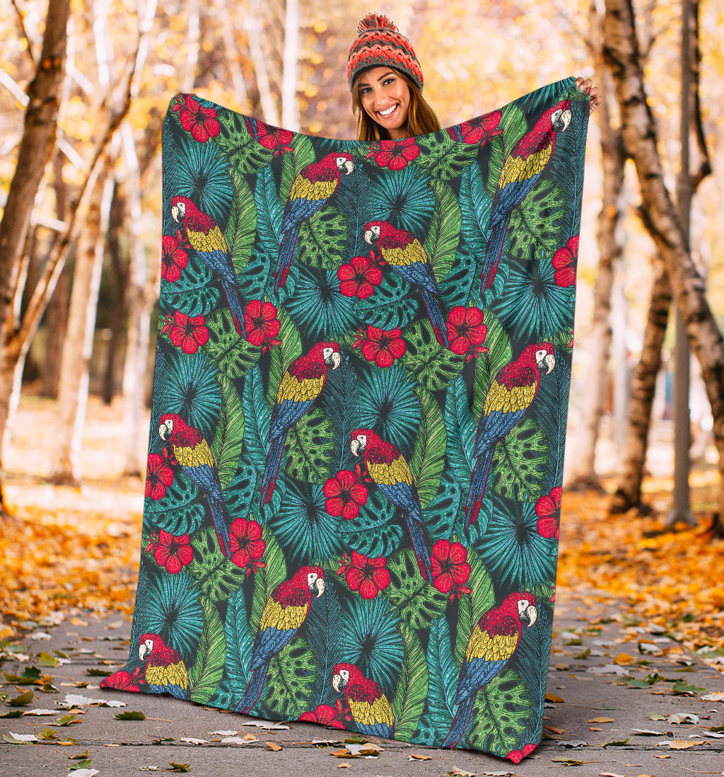 Parrot Pattern Print Design A05 Premium Blanket