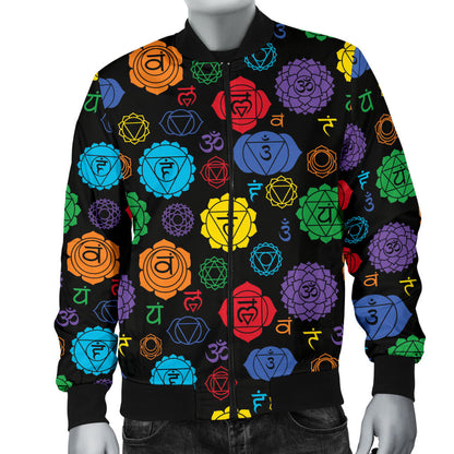 Chakra Pattern Print Design 01 Men Bomber Jacket