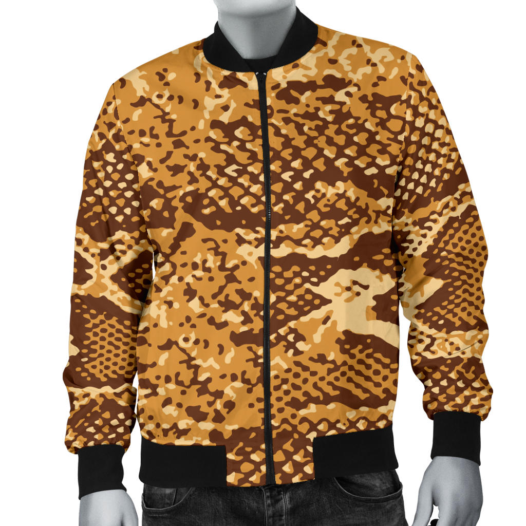 Python Brown Pattern Print Design A03 Men Bomber Jacket