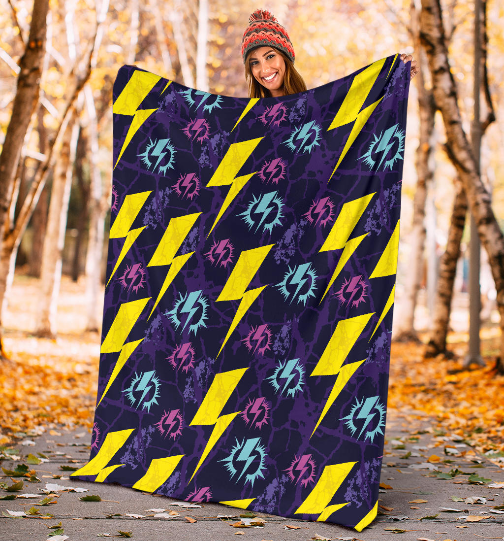 Lightning Thunder Pattern Print Design 01 Premium Blanket