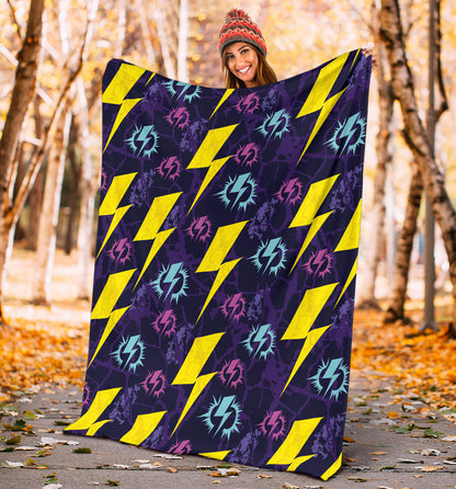 Lightning Thunder Pattern Print Design 01 Premium Blanket