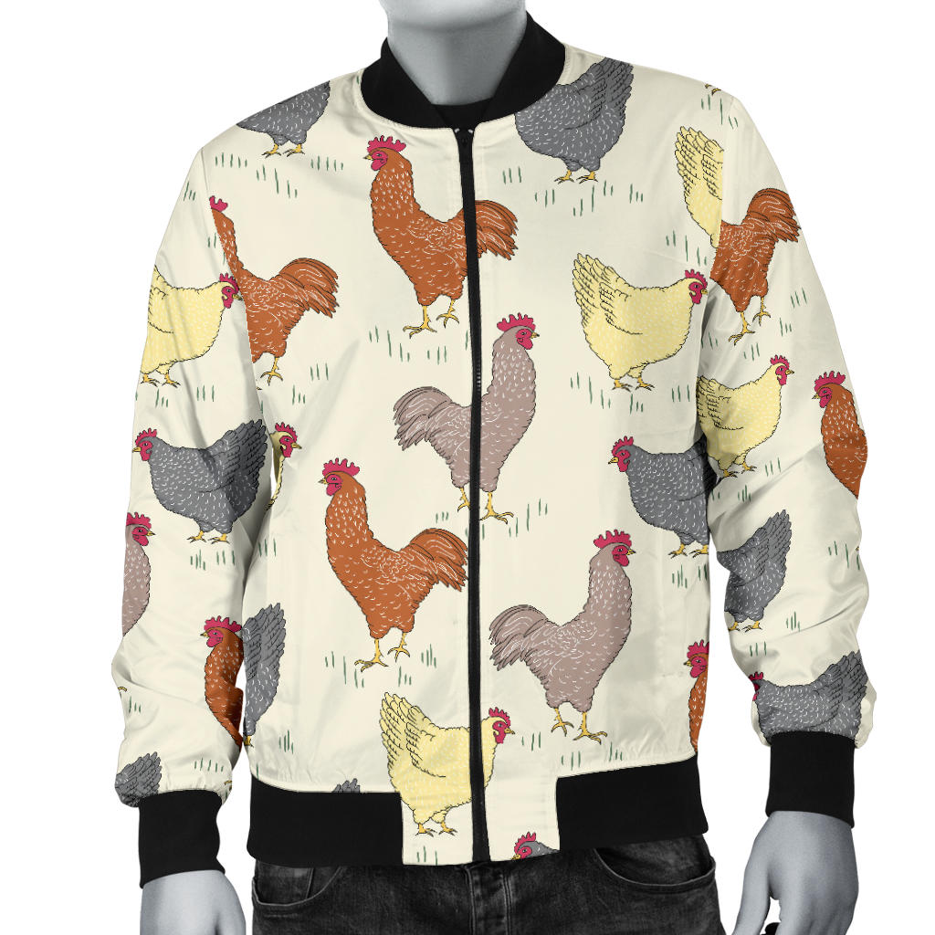 Chicken Pattern Print Design 05 Men Bomber Jacket