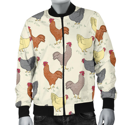 Chicken Pattern Print Design 05 Men Bomber Jacket