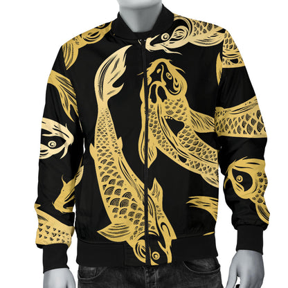 KOI Fish Pattern Print Design 03 Men Bomber Jacket