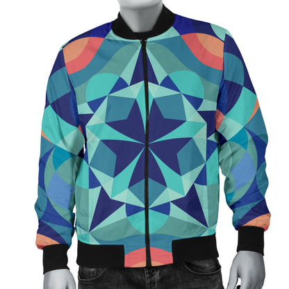 Kaleidoscope Pattern Print Design 03 Men Bomber Jacket