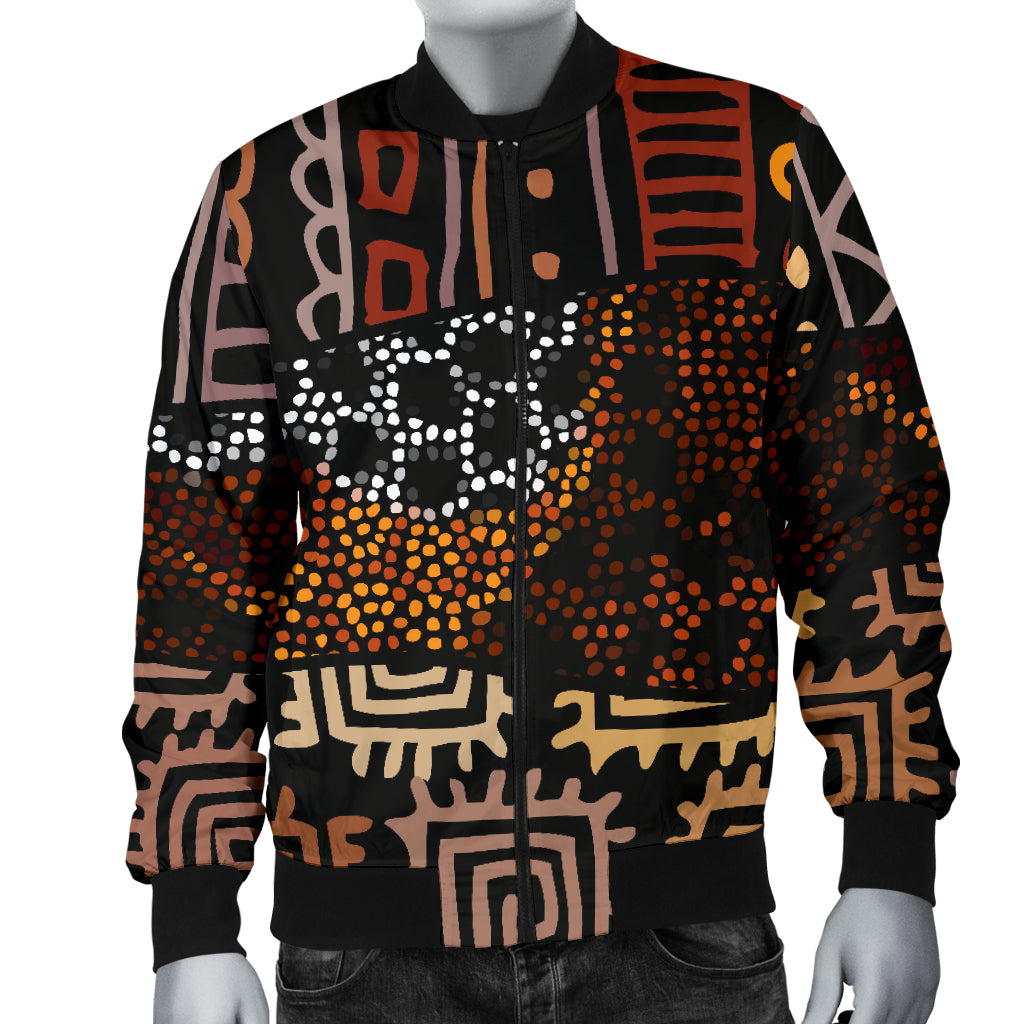 African Pattern Print Design 07 Men Bomber Jacket