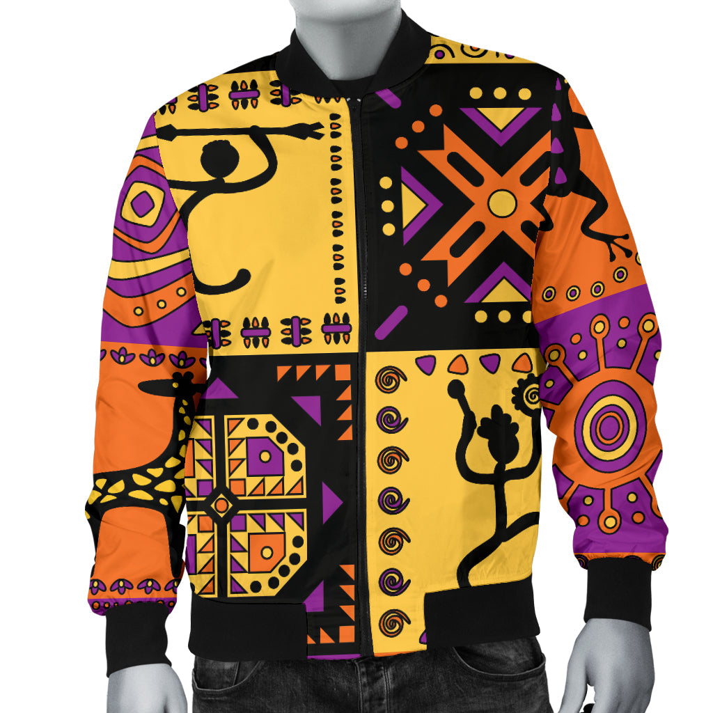 African Pattern Print Design 02 Men Bomber Jacket