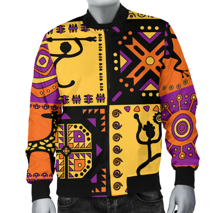 African Pattern Print Design 02 Men Bomber Jacket