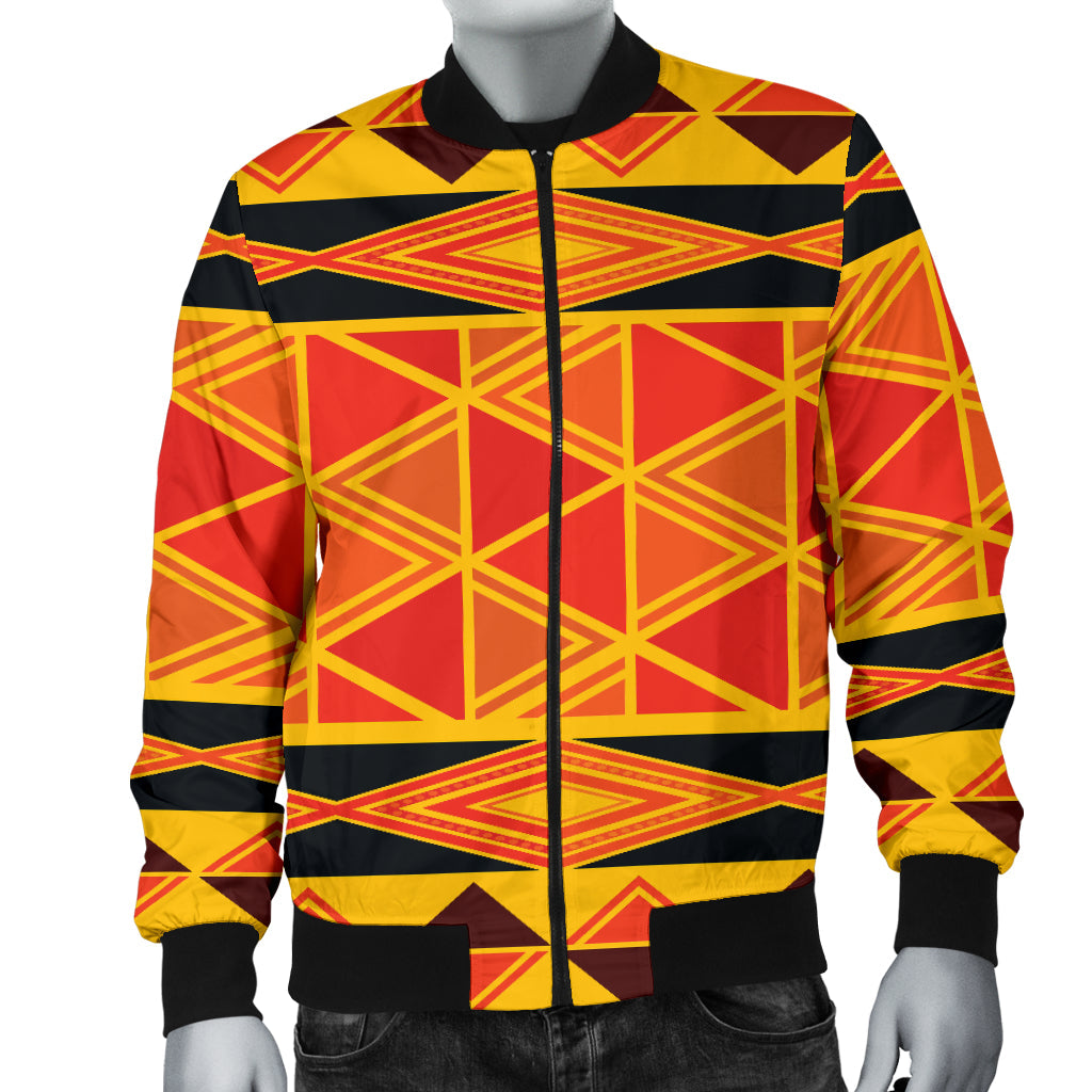 African Pattern Print Design 01 Men Bomber Jacket