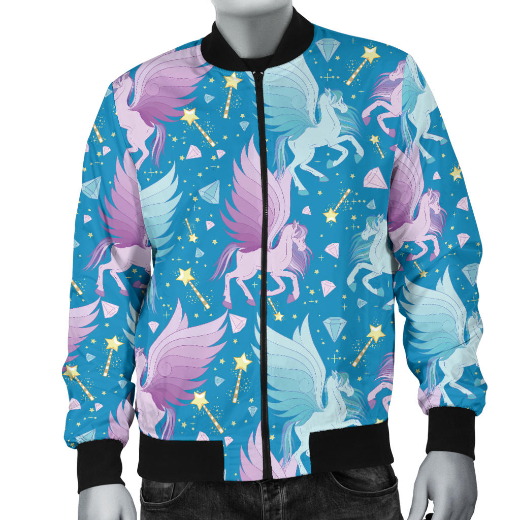 Pegasus Pattern Print Design 04 Men Bomber Jacket