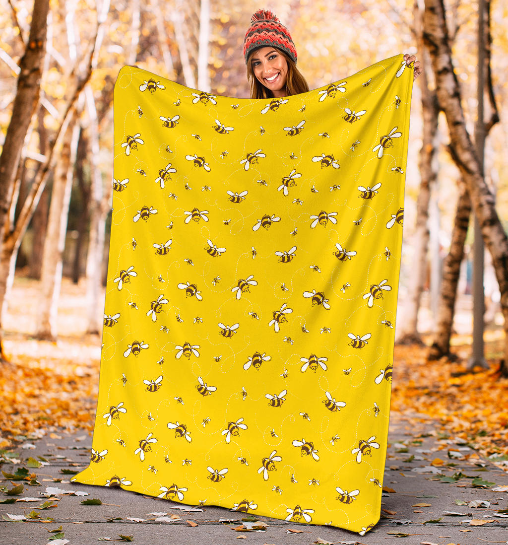 Bee Pattern Print Design 05 Premium Blanket