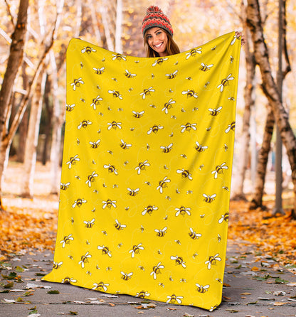 Bee Pattern Print Design 05 Premium Blanket