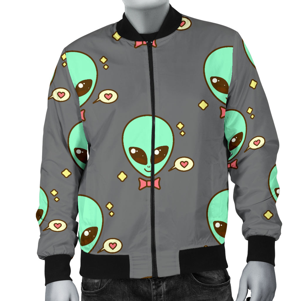 Alien Pattern Print Design 02 Men Bomber Jacket