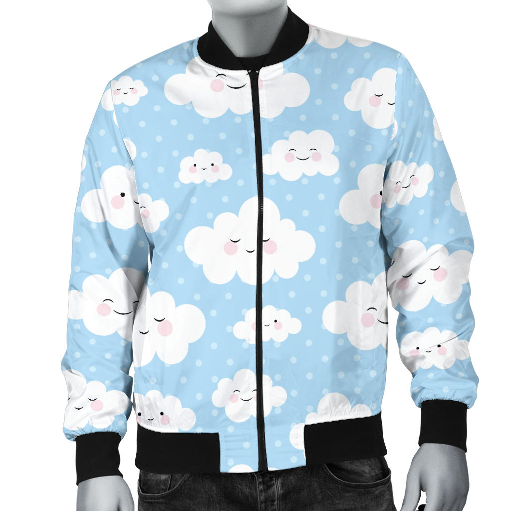 Cloud Pattern Print Design 02 Men Bomber Jacket