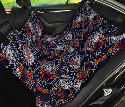 Tarantula Spiderwebs Pattern Print Design 01 Rear Dog Car Seat Cover Hammock