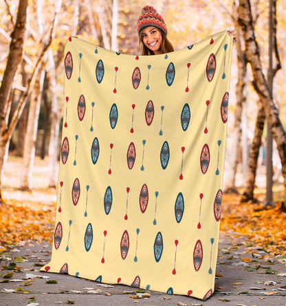 Kayak Pattern Print Design 02 Premium Blanket