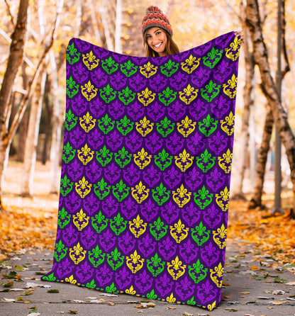 Mardi Gras Pattern Print Design 02 Premium Blanket